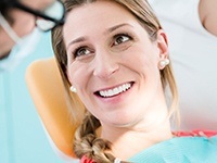 Woman smiling in dental chair