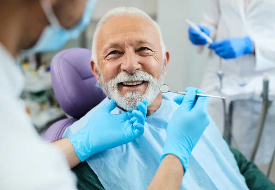 Senior patient in chair